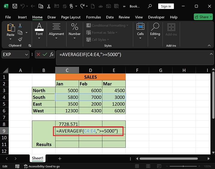 AVERAGEIF Function 2