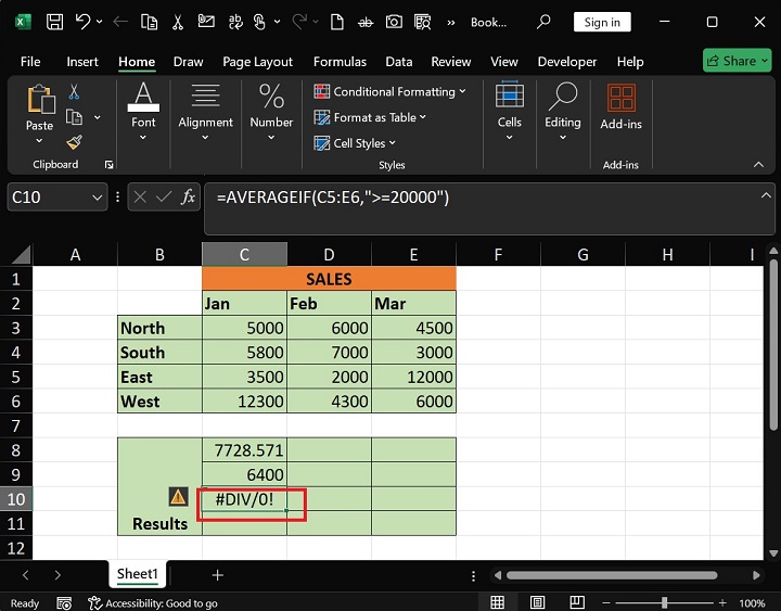 AVERAGEIF Function 5