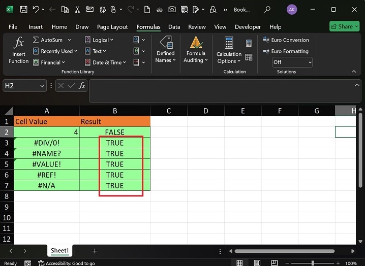 Basic ISERROR Function3