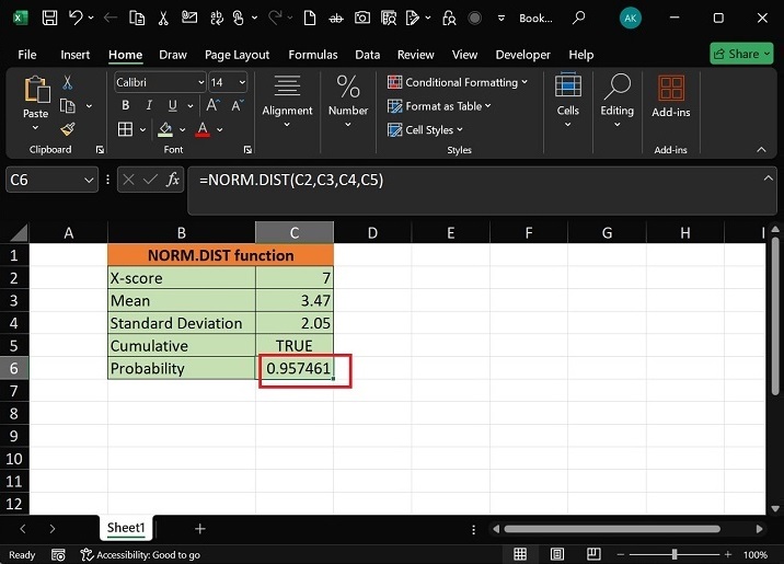 Calculate Cumulative Normal Distribution Function2