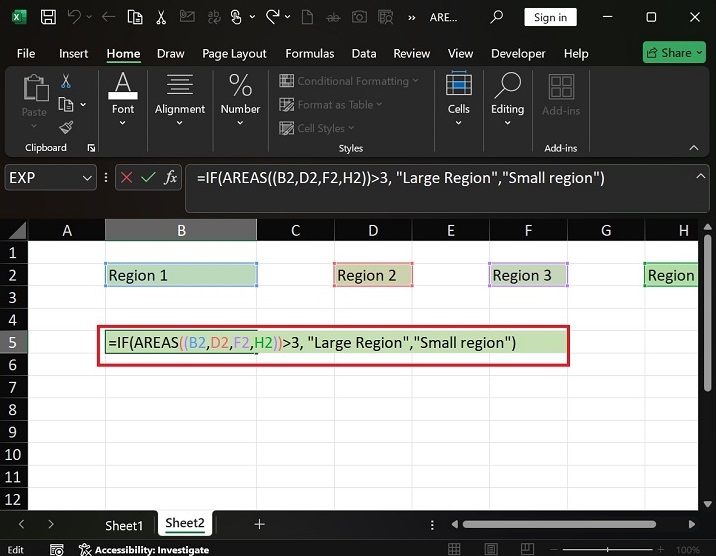 Combining AREAS function with IF Statement1