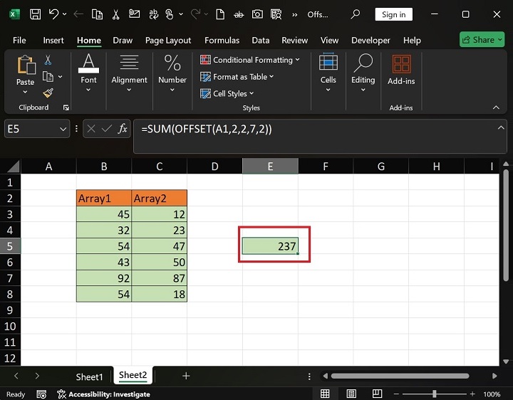 Combining SUM Function with OFFSET Function2