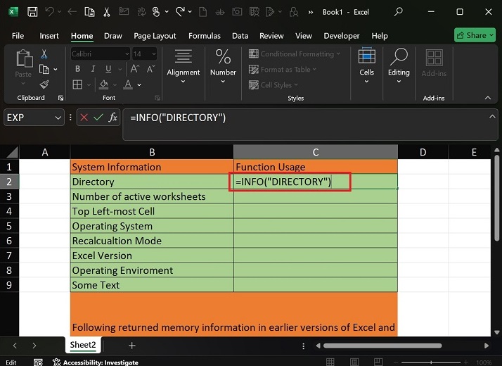 Crucial Details of System using INFO Function1