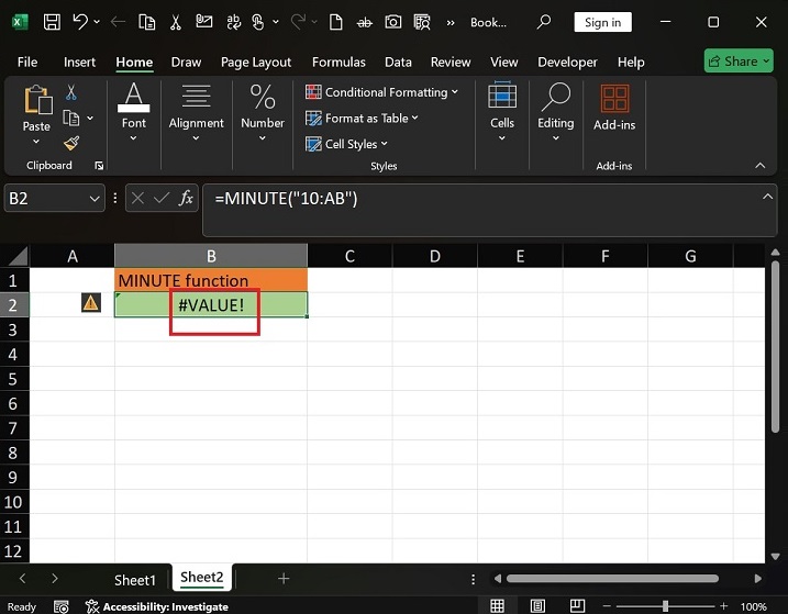 Examples of the MINUTE Function in Excel4