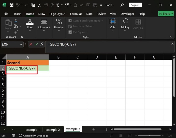 Examples of the SECOND Function in Excel6