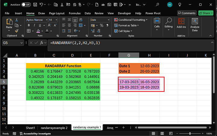 Excel RANDARRAY Function 9