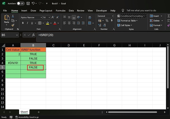 How to Execute ISREF Function in Excel7