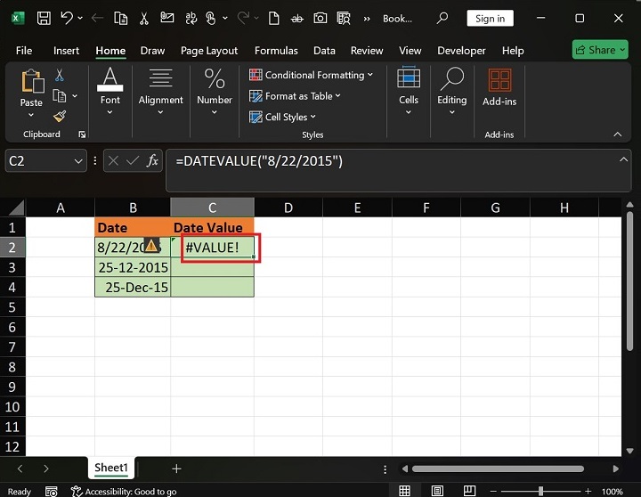 How to use DATEVALUE Function in Excel3