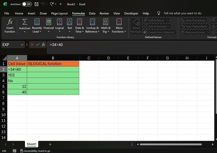 How to use ISLOGICAL Function in Excel1
