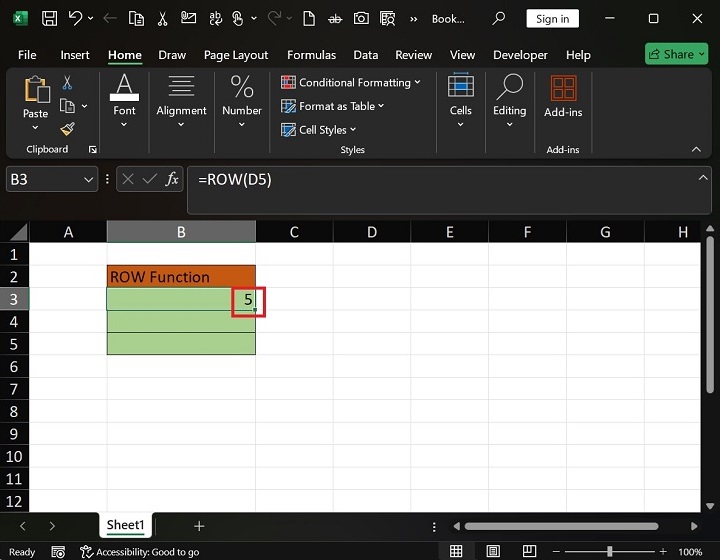 How to use ROW Function in Excel2