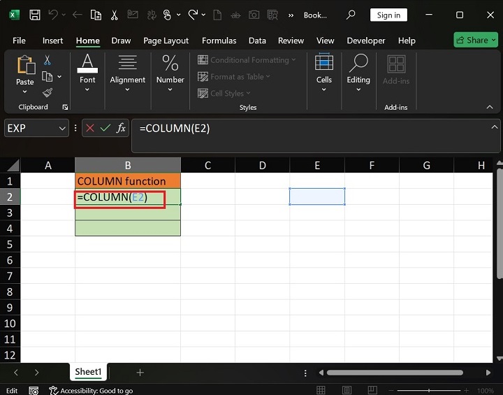 How to use the COLUMN Function in Excel1