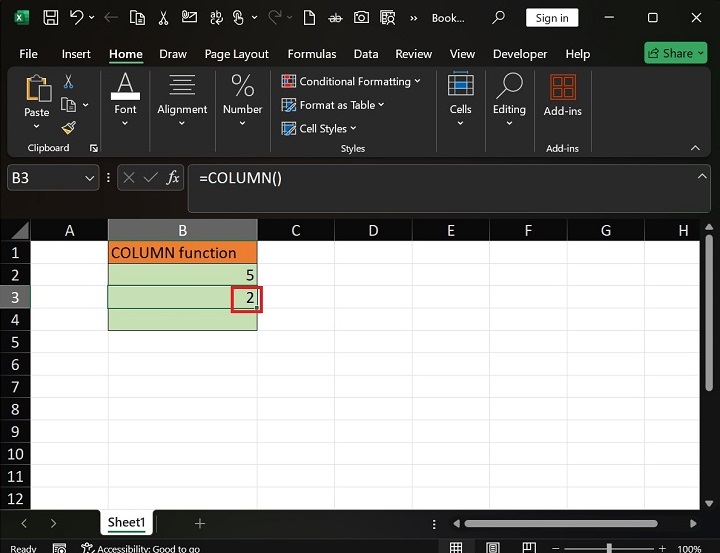 How to use the COLUMN Function in Excel4