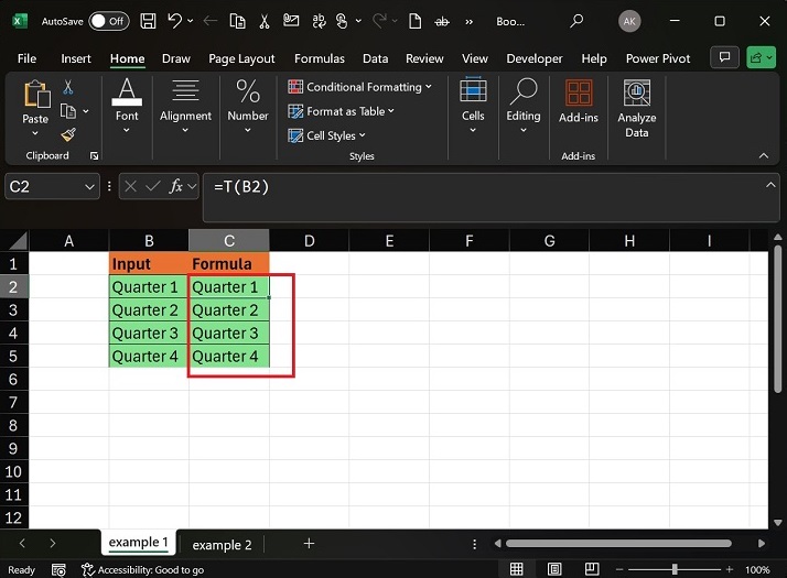 How to use the T Function in Excel2