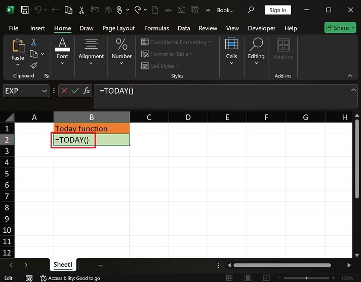 Insert the Dates in Excel Automatically1