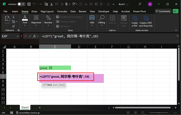 LEFTB Function in Microsoft Excel 3