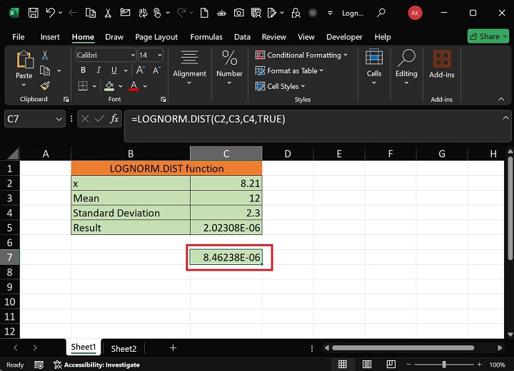 LOGNORM.DIST Function5