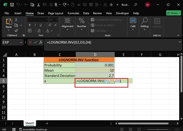 LOGNORM.INV Function1