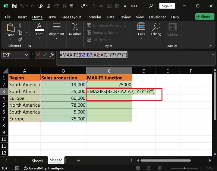 MAXIFS Function in Excel 4