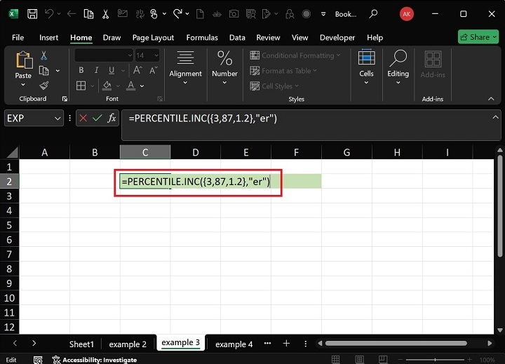 PERCENTILE.INC Function5