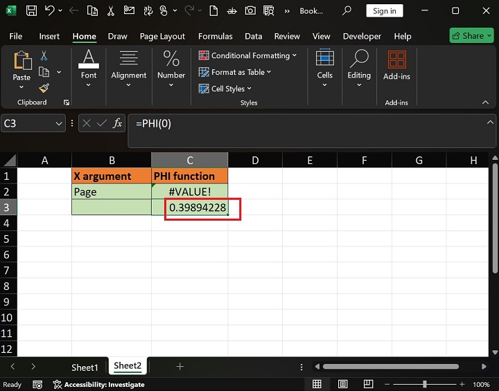 PHI Function in Excel 6