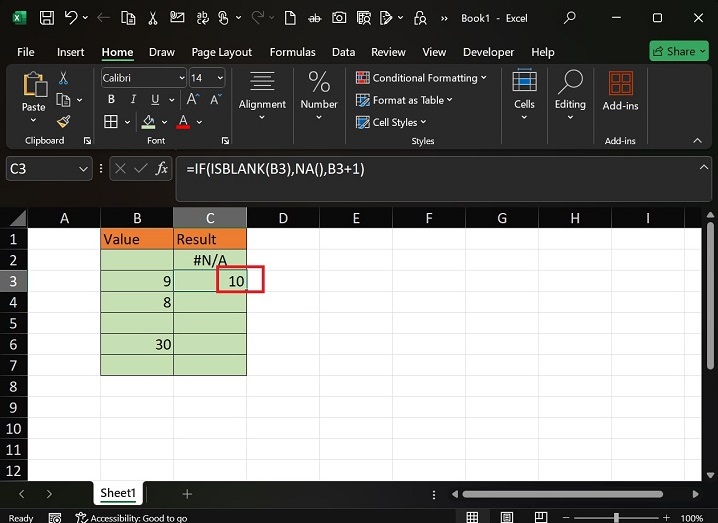 Using IF Statement to Test Whether Cell is Empty4