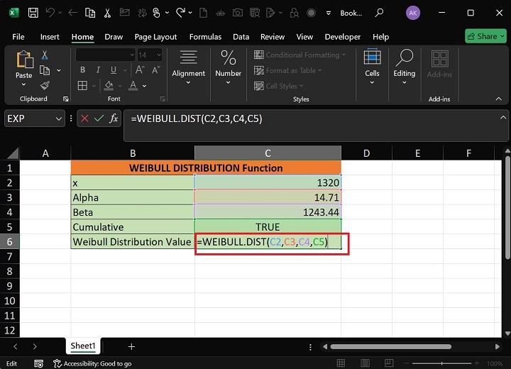 WEIBULL.DIST Function1