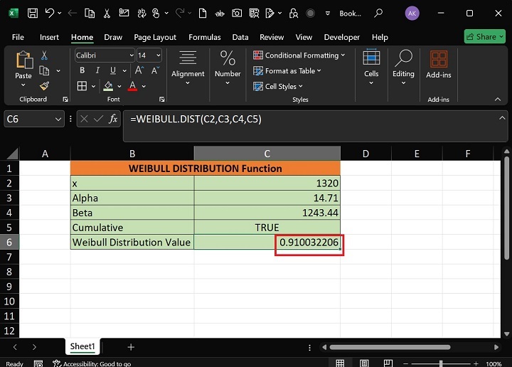 WEIBULL.DIST Function2