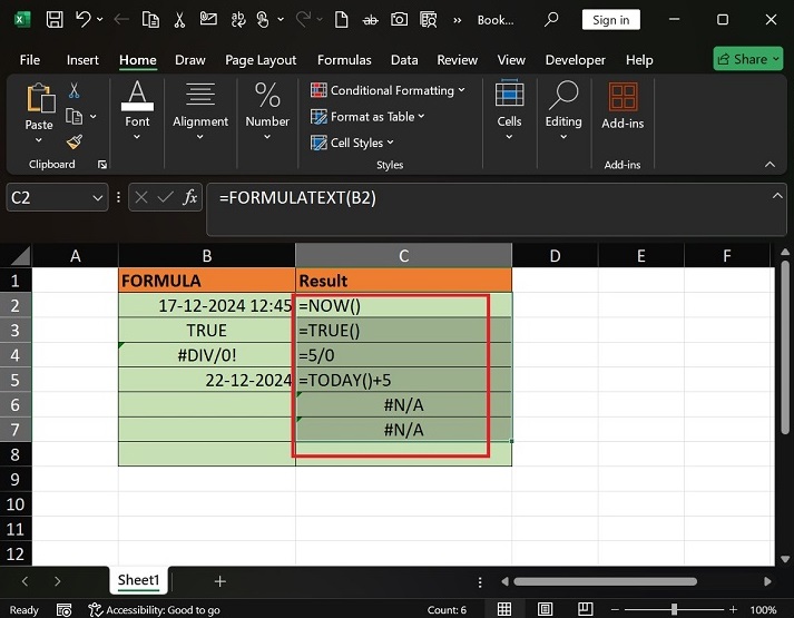 What does FORMULATEXT Function do in Excel3