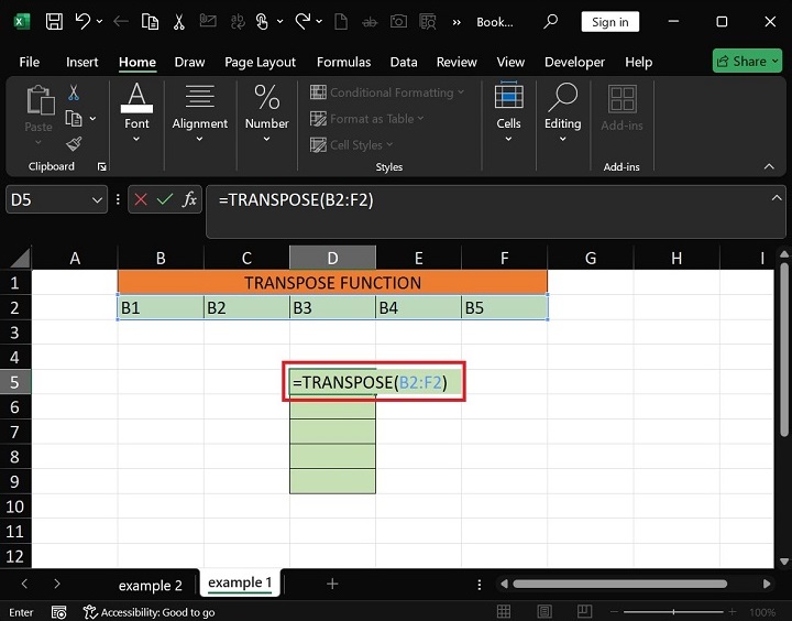 What does Transpose Function do in Excel1