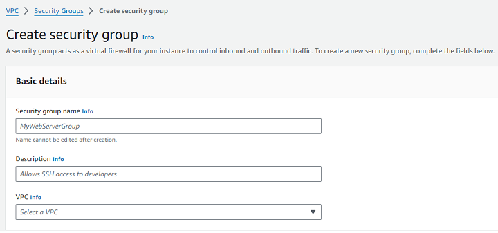 Create a New Security Group