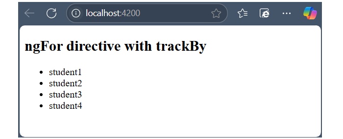 NgFor with trackBy function