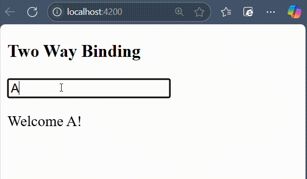Two Way Data binding using ngmodel