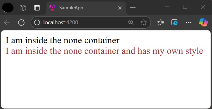 None ViewEncapsulation Mode
