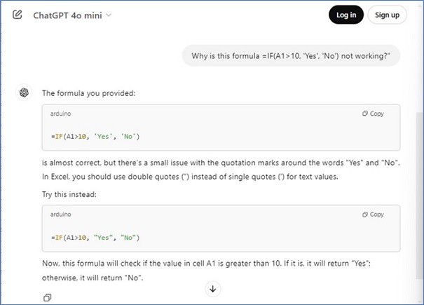 Troubleshooting Formulas with ChatGPT