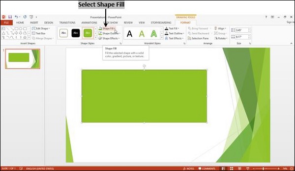 Select Shape Fill