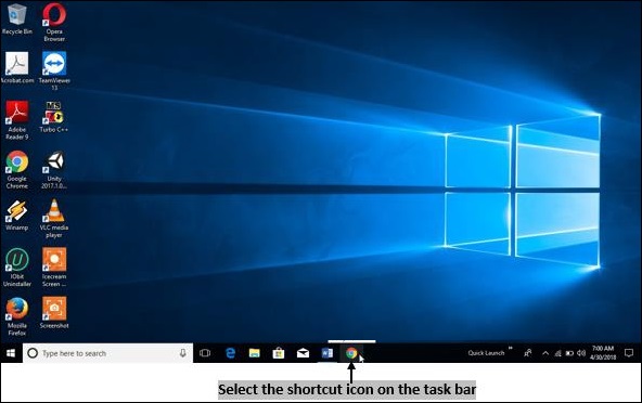 Shortcut Ocon on Taskbar