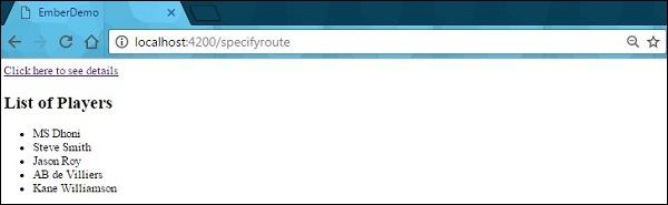 Ember.js Specifying Routes Model