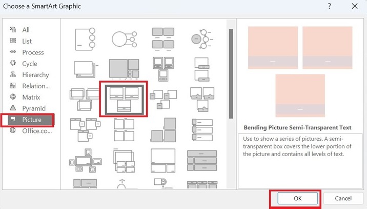 Add SmartArt Graphics with Image 1