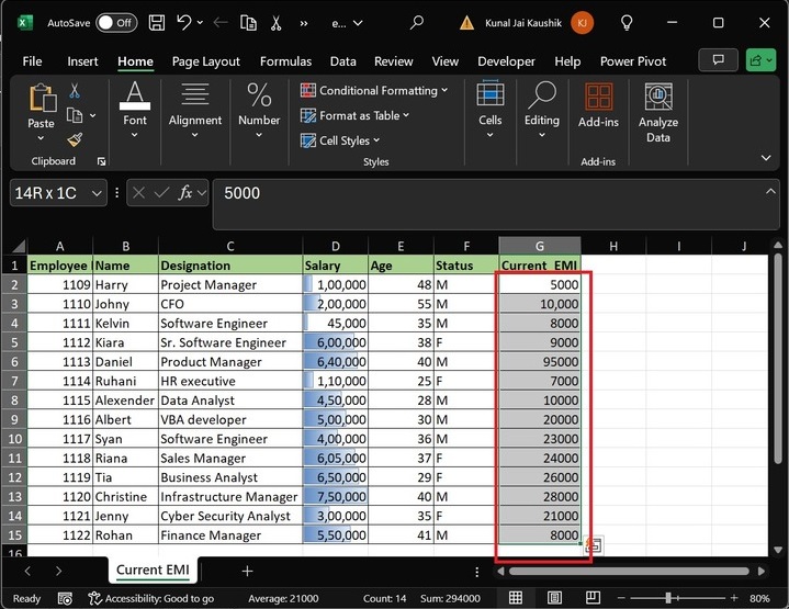 Add Solid Fill Red Data Bars