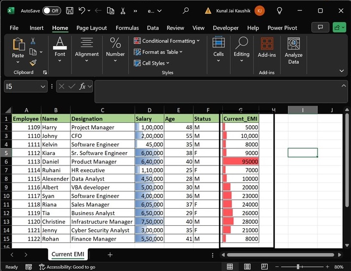 Add Solid Fill Red Data Bars 2