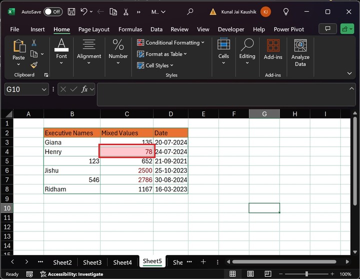 Cell Rules in Excel 5