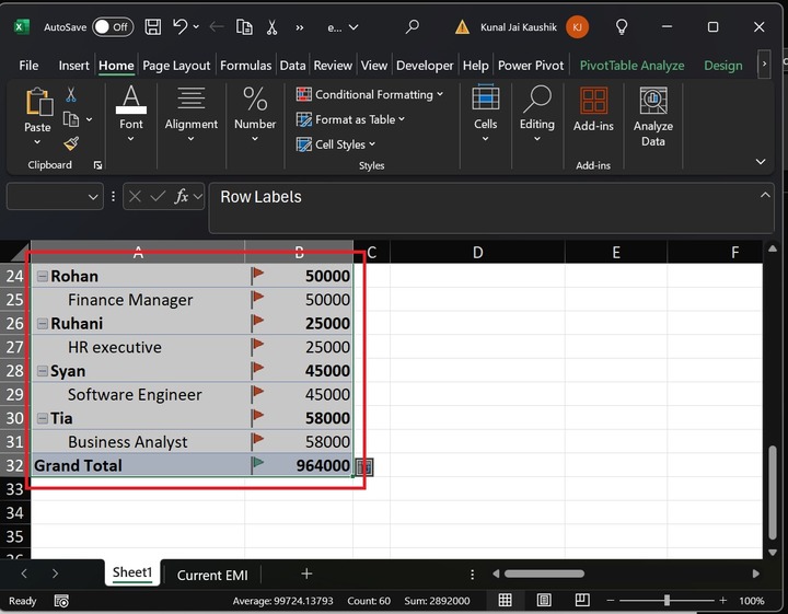 Clear Rules from PivotTable