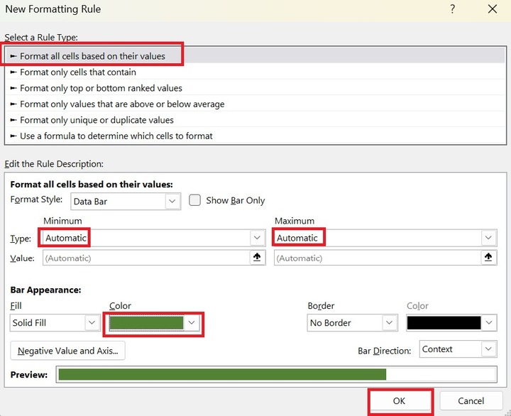 Custom Data Bars in Excel 1