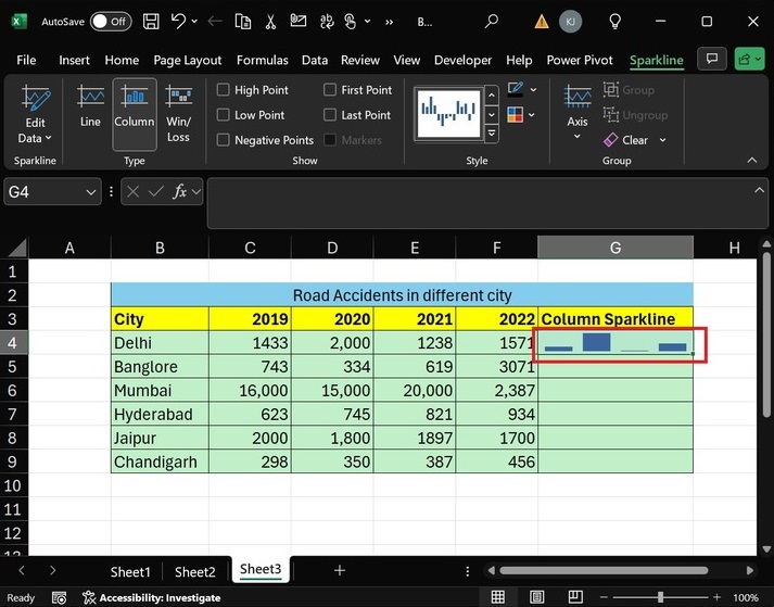 Insert Column Sparklines 3