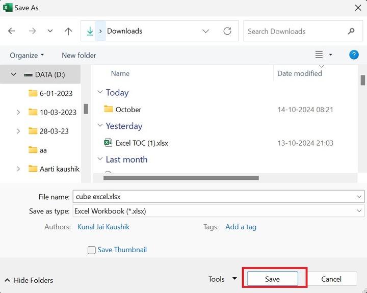 Password Protect an Excel File 4