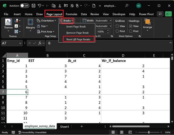 Remove Multiple Page Breaks in Excel 1