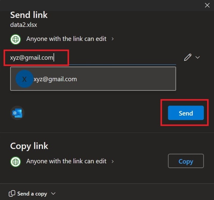 Steps to Share Excel Files 2
