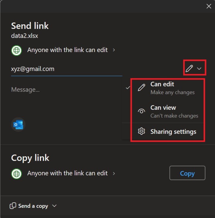 Steps to Share Excel Files 3