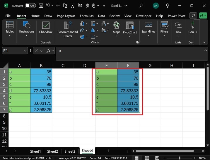 Using Copy and Paste in Microsoft Excel 1