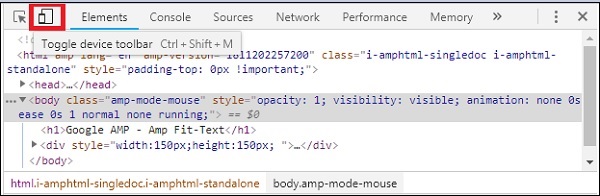 Toggle device toolbar